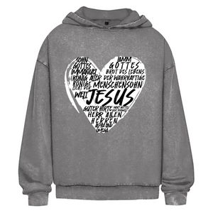 Oversize Washed Hoodie jesus guter hirte
