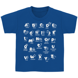 Kinder T-Shirt Christliches Alphabet