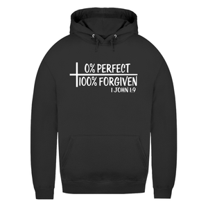 Damen Hoodie 0% perfect 100% forgiven 1 john 1:9
