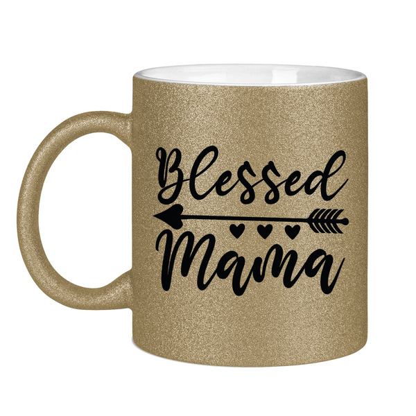 Glitzertasse blessed mama