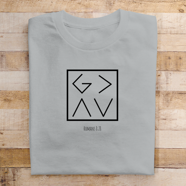 Herren T-Shirt god is greater romans 8:28