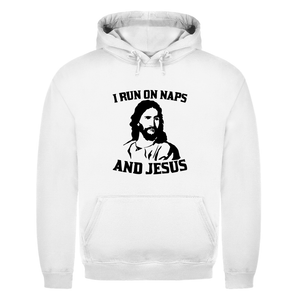 Herren Hoodie i run on naps and jesus