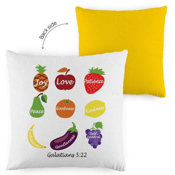 Kopfkissen zweifarbig joy love peace galatians 5:22