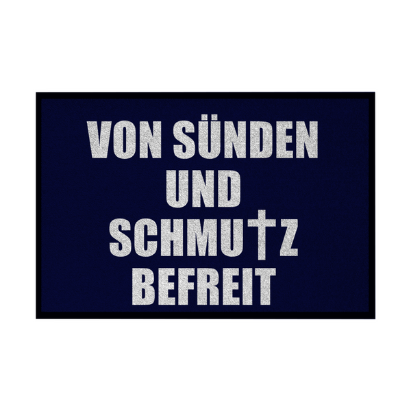 Fußmatte mit Gummirand von sünden und schmutz befreit