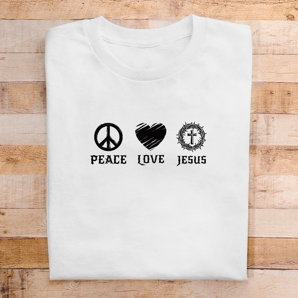 Herren T-Shirt peace love jesus