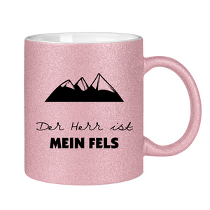 Glitzertasse der herr ist mein fels