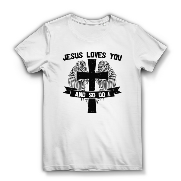 Damen Bio T-Shirt jesus loves you and so do i