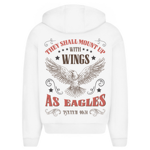 Oversize Zipper Hoodie mount up with wings isaiah 40:31