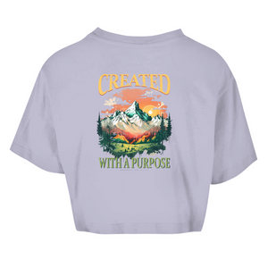 Damen Oversize Crop Top created with a purpose ephesians 2:10