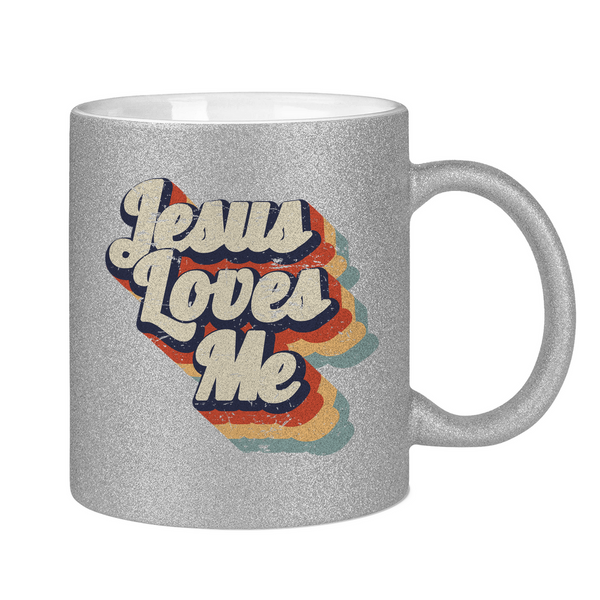 Glitzertasse jesus loves me