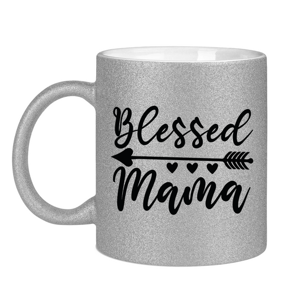 Glitzertasse blessed mama