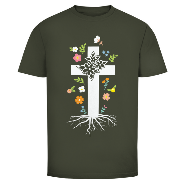 Herren T-Shirt kreuz roots