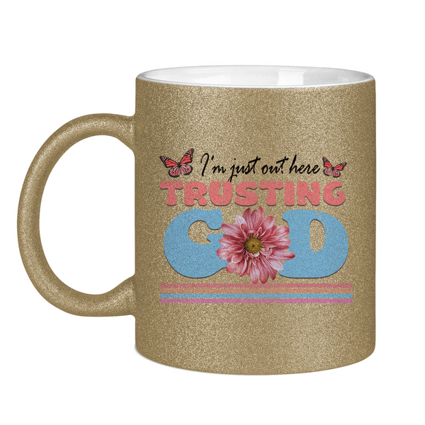 Glitzertasse trusting god