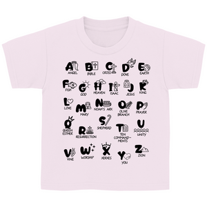 Kinder T-Shirt Christliches Alphabet
