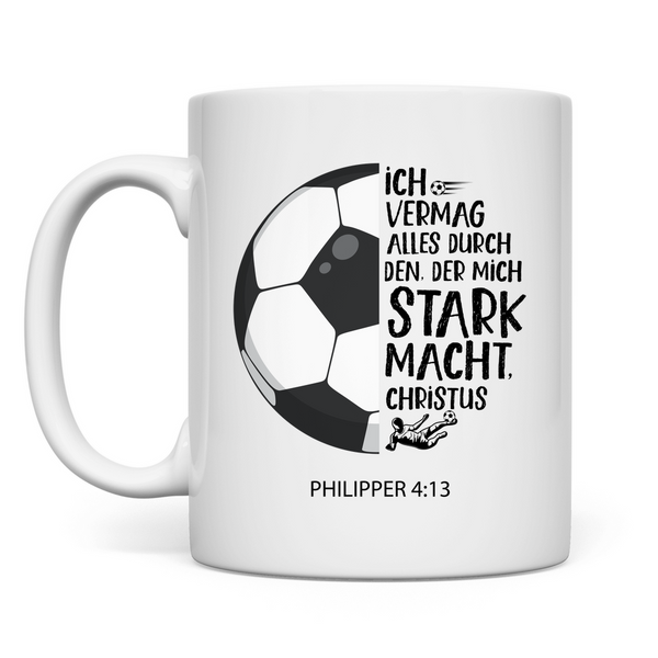 Tasse der mich stark macht philipper 4:13 fußballer