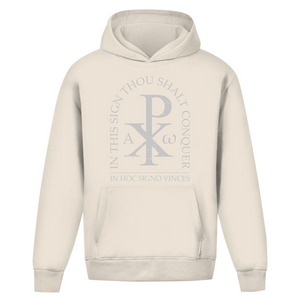 Oversize Hoodie Ohne Kordel in hoc signo vinces Christogramm