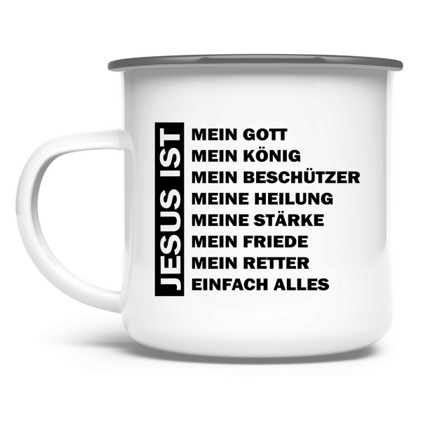 Emaille Tasse jesus mein gott