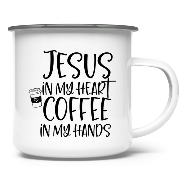 Emaille Tasse jesus in my heart coffee in my hands