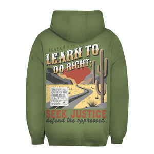 Unisex Oversize Hoodie learn to do right isaiah 1:17