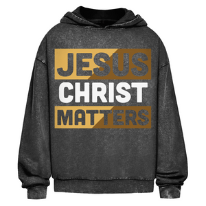Oversize Washed Hoodie jesus christ matters