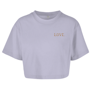 Damen Oversize Crop Top let all that you do be done in love
