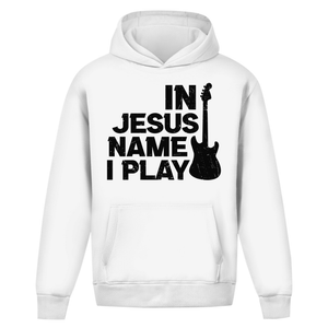 Oversize Hoodie Ohne Kordel in jesus name i play guitarist