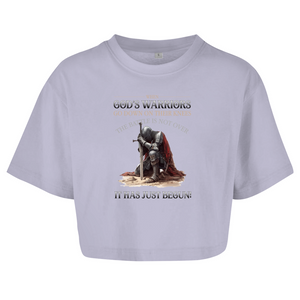 Damen Oversize Crop Top gods warriors