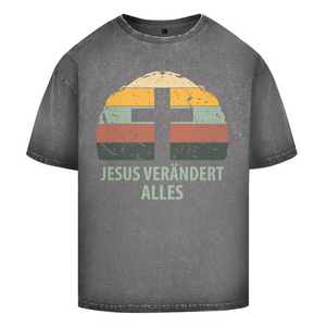 Oversize Washed T-Shirt jesus verändert alles