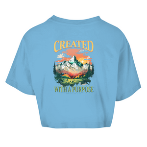 Damen Oversize Crop Top created with a purpose ephesians 2:10