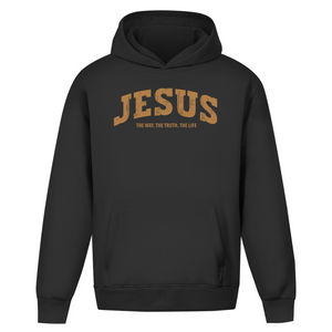 Oversize Hoodie Ohne Kordel jesus the way the truth the life