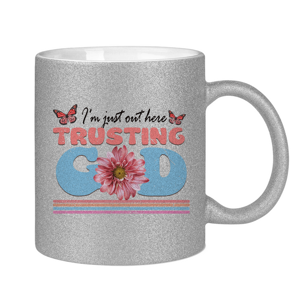 Glitzertasse trusting god