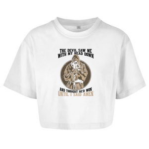 Damen Oversize Crop Top until i said amen