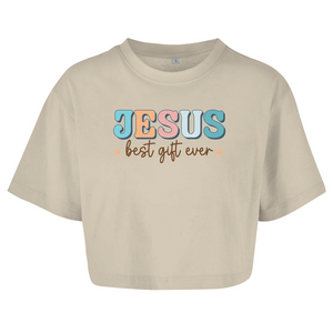 Damen Oversize Crop Top jesus best gift ever