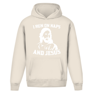 Oversize Hoodie Ohne Kordel i run on naps and jesus