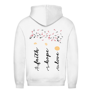 Damen Hoodie faith hope love blumen