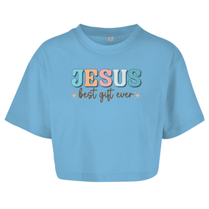 Damen Oversize Crop Top jesus best gift ever