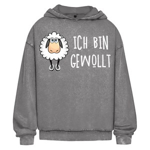 Oversize Washed Hoodie ich bin gewollt