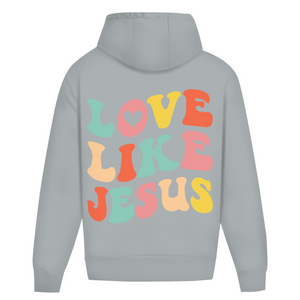 Oversize Hoodie Ohne Kordel love like jesus retro