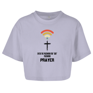 Damen Oversize Crop Top enter the password for god