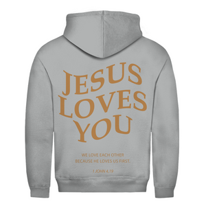 Herren Hoodie jesus loves you 1 john 4,19
