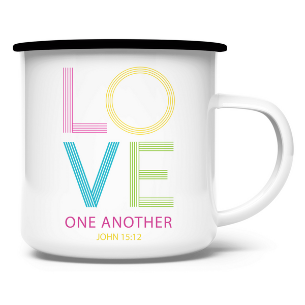 Emaille Tasse love one another