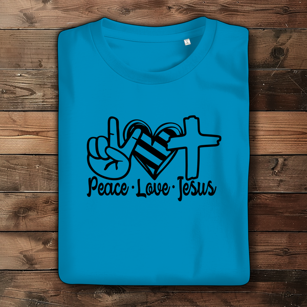 Damen Bio T-Shirt peace love jesus