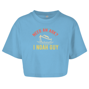 Damen Oversize Crop Top need an ark i noah guy