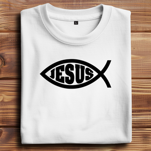 Oversize T-Shirt fisch symbol ICHTHYS Jesus
