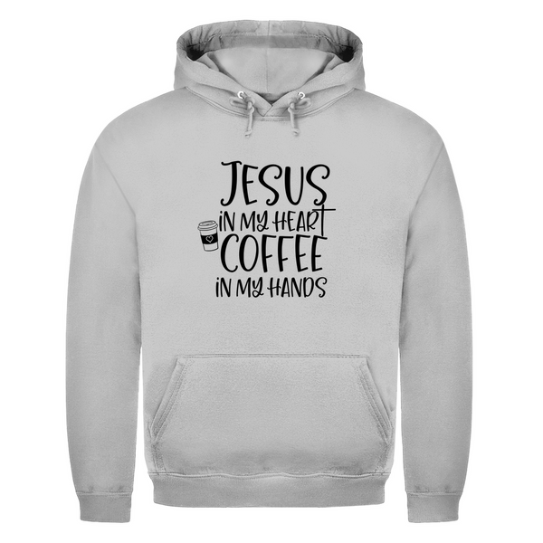 Herren Hoodie jesus in my heart coffee in my hands