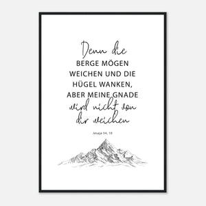 meine gnade jesaja 54,10 Poster mit Holzrahmen