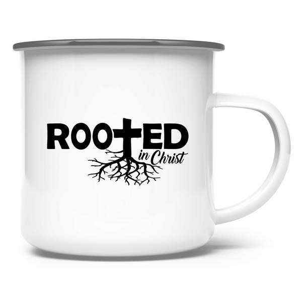 Emaille Tasse rooted in christ