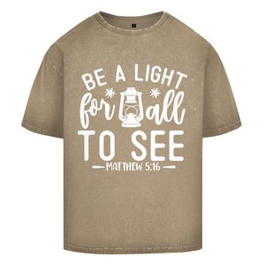 Oversize Washed T-Shirt be a light for all to see matthew 5:16