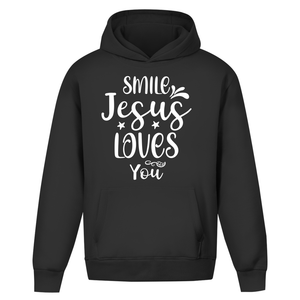 Oversize Hoodie Ohne Kordel smile jesus loves you