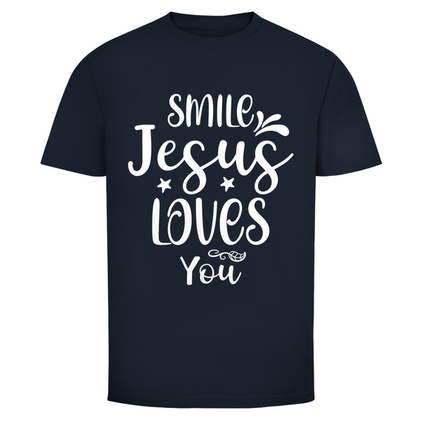 Herren T-Shirt smile jesus loves you